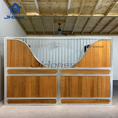 Powder Coated Horse Stable Panels Durable Wood Board Fencing For Equestrian